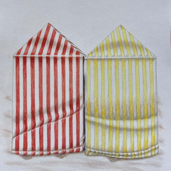 DRAWINGS TENTS - coloured pencil on paper